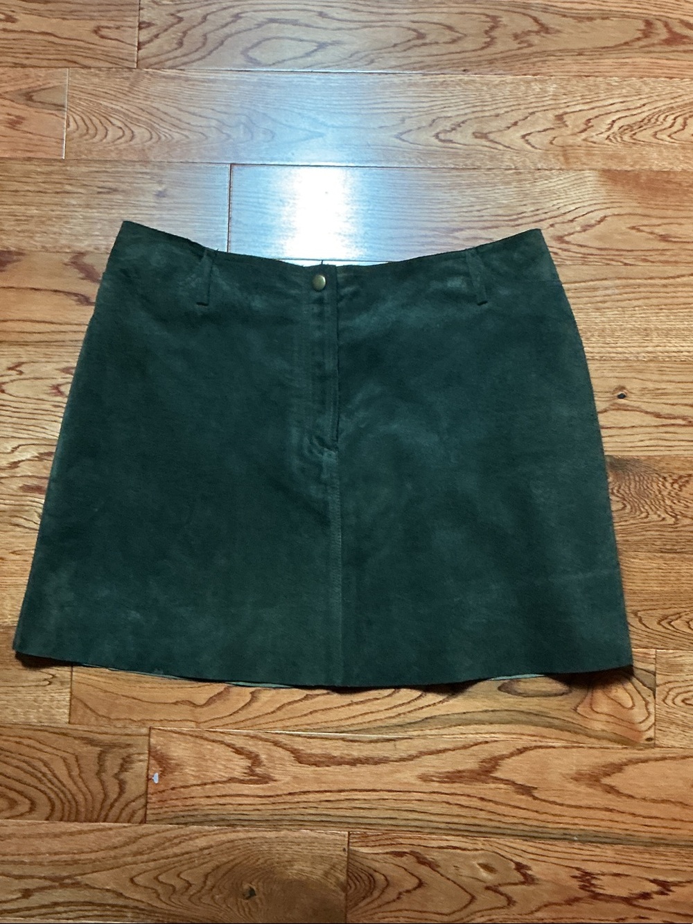 Margaret Godfrey Green Suede Mini Skirt